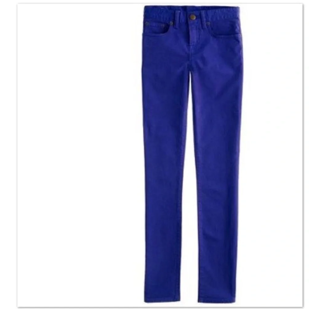 J.Crew Toothpick Ankle Jeans Electric Cobalt Blue Skinny Cropped Denim Sz 28 - Picture 9 of 11